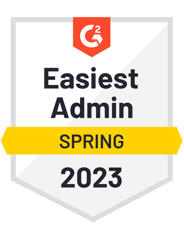 G2 Spring 2023 Easiest Admin Ease of Admin
