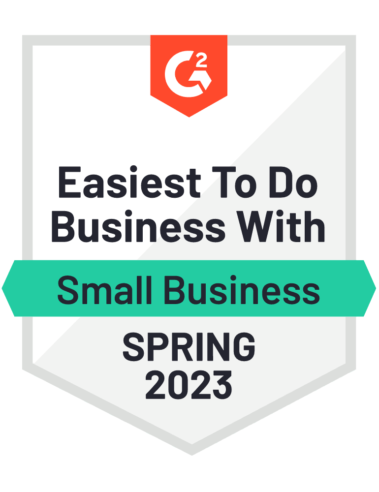 G2 Spring 2023 Easiest to Do Business with Small Business Ease Doing Business