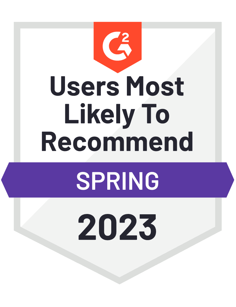 G2 Spring 2023 Users Most Likely to Recommend NPS